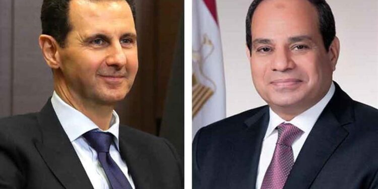 مصری صدرالسیسی کابشارالاسد کوپہلا فون؛شام میں زلزلہ زدگان کے لیے مددکی پیش کش