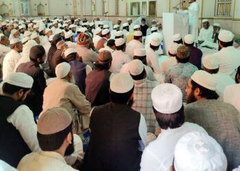 مدرسہ امینیہ کشمیری گیٹ دہلی میں درس ختم بخاری میں مولانا ارشد مدنی کی شرکت