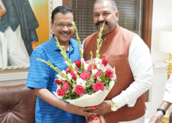 جالندھر کے نو منتخب ایم پی سشیل کمار رنکو نے’ آپ‘ کے قومی کنوینر اروند کیجریوال سے ملاقات کی