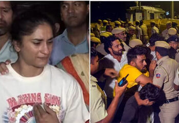 پہلوانوں اور دہلی پولس کے درمیان تصادم