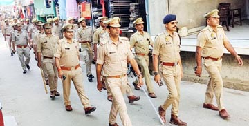 بلدیاتی انتخاب اورمہارانا پر تاپ جینتی کے پیش نظر فلیگ مارچ