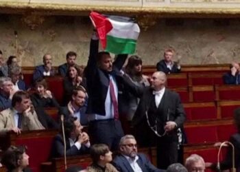 پارلیمنٹ میں فلسطینی پرچم لہرانے پر فرانسیسی رکن اسمبلی کو معطل کردیا گیا