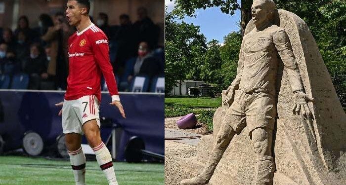 جرمنی: کرسٹیانو رونالڈو کا ریت سے تیار کردہ مجسمہ توجہ کا مرکز