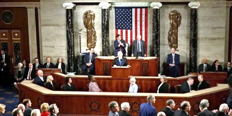 اہل غزہ کو بے گھر نہیں کرنا چاہتے: نیتن یاھو کا امریکی گانگریس میں خطاب