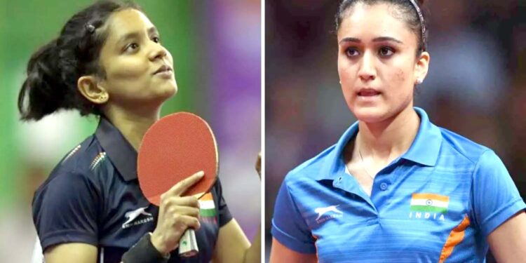 مانیکا اور شریجا خواتین کے ٹیبل ٹینس کے دوسرے راؤنڈ میں