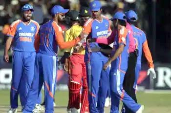 تیسرے ٹی ٹوئنٹی میں زمبابوے کو ورلڈ چمپئن ٹیم انڈیا نے دی23 رنز سے شکست