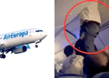 دوران سفر پرواز میں شدید جھٹکے، مسافر جہاز کی چھت میں پھنس گیا