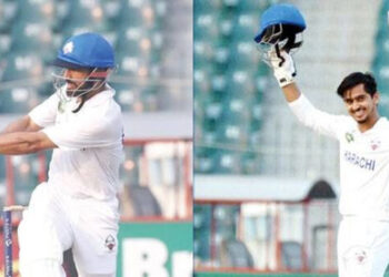 صائم ایوب اور شان مسعود کی دوسرے وکٹ کی107  رن کی شراکت