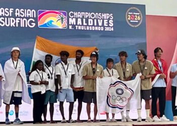 ہندوستان نے ایشین سرفنگ چیمپئن شپ میں ٹیم ایونٹ میں چاندی کا تمغہ جیتا