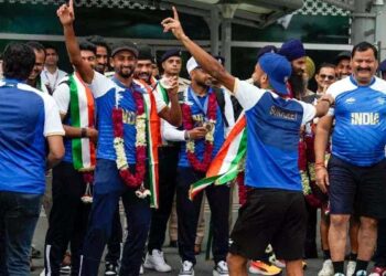 دہلی ایئرپورٹ پر ہندستانی ہاکی ٹیم کا شاندار استقبال