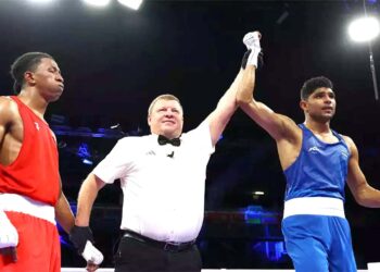 باکسر نشانت دیو کوارٹر فائنل میں پہنچ گئے، تمغے سے صرف ایک جیت دور