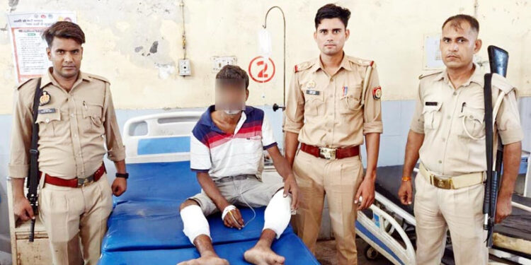 قتل کی واردات میں فرار بد معاشوں سے پولیس کی مڈبھیڑ