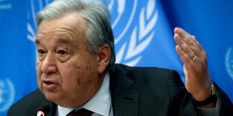 شام پر اسرائیلی بمباری روکی جائے اور گولان سے اسرائیلی فوج واپس آئے : انتونیو گوتریس