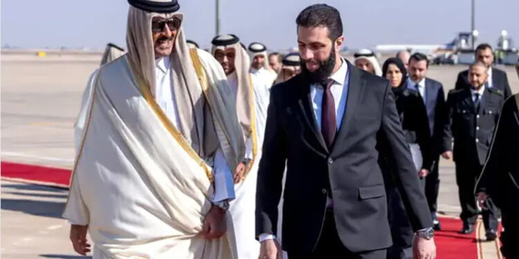 امیرِ قطر کا دورۂ دمشق: شام کی تعمیرِ نو پر تبادلۂ خیال
