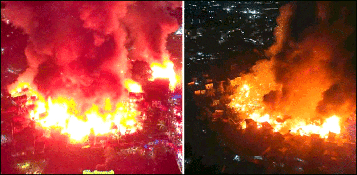 فلپائن کے شہر مالابون میں خوفناک آگ سے 1500 گھر راکھ کا ڈھیر