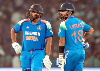 وراٹ کوہلی اورروہت شرما کی بیسویں مرتبہ سو رن سے بڑی شراکت