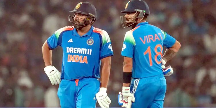 وراٹ کوہلی اورروہت شرما کی بیسویں مرتبہ سو رن سے بڑی شراکت