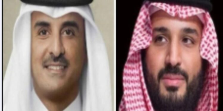 سعودی ولی عہد شہزادہ محمد بن سلمان اور امیر قطر کے درمیان ٹیلی فونک تبادلہ خیال
