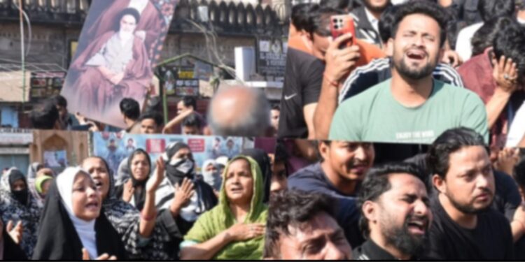 خامنہ ای کے قتل پر رو پڑے لوگ، لکھنؤ میں شیعہ مسلمان سڑکوں پراترے